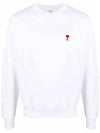 Small Heart Logo Sweatshirt White - AMI - BALAAN 1