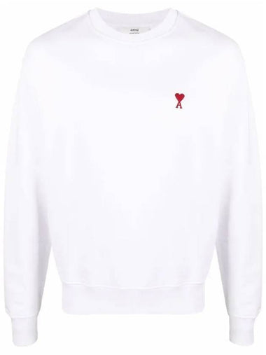 Small Heart Logo Sweatshirt White - AMI - BALAAN 1