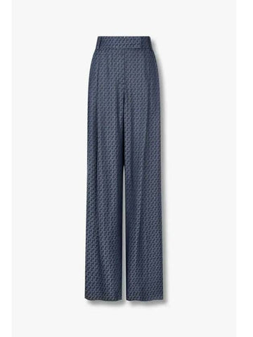 Women s Glossy Jacquard Pleated Pants Navy - GIORGIO ARMANI - BALAAN 1