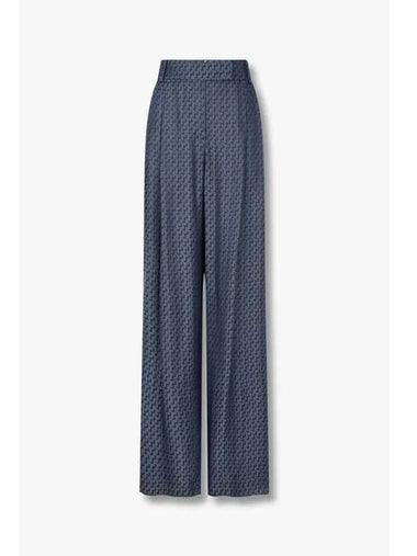 Women s Glossy Jacquard Pleated Pants Navy - GIORGIO ARMANI - BALAAN 1