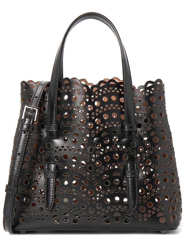 Mina 20 Vienne Wave Lux Calfskin Tote Bag Black - ALAIA - BALAAN 3