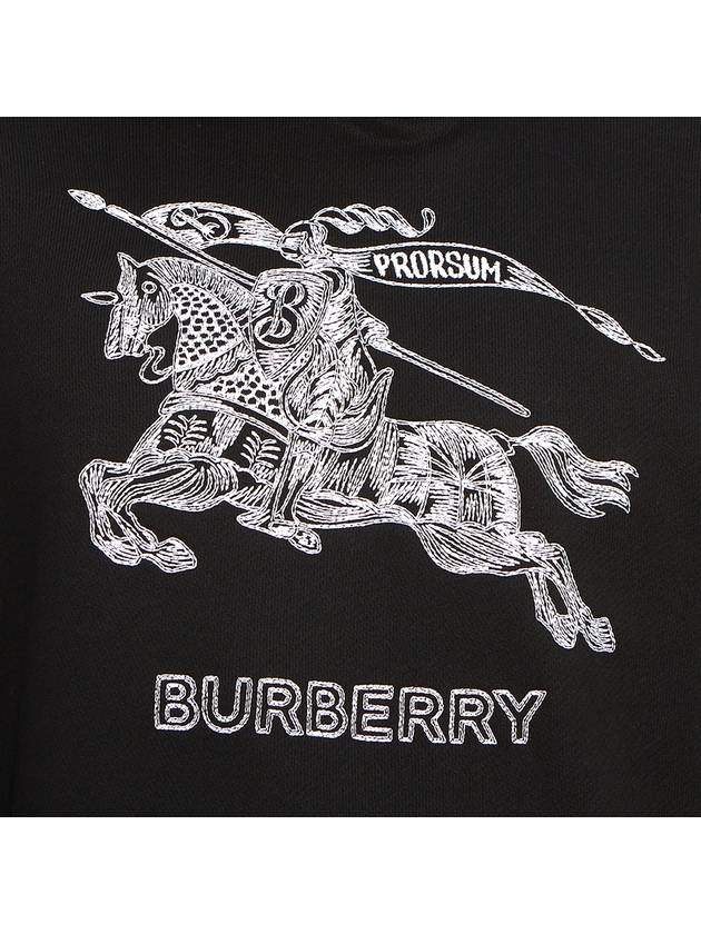 Embroidered Logo Hood Black - BURBERRY - BALAAN 9