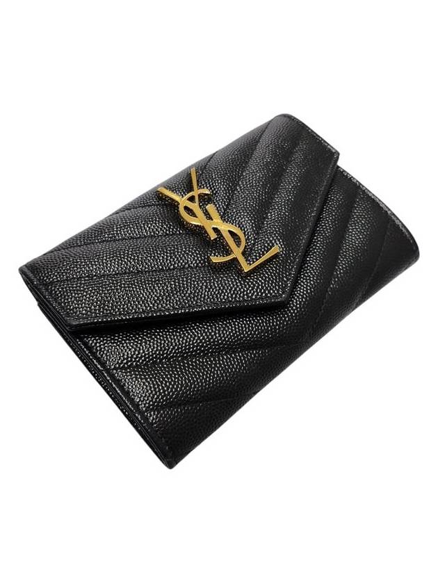 414404 Monogram Envelope Gold Logo Card Business Wallet - SAINT LAURENT - BALAAN 3