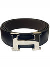 H Buckle Reversible 32mm Leather Belt Black Chocolate - HERMES - BALAAN 2