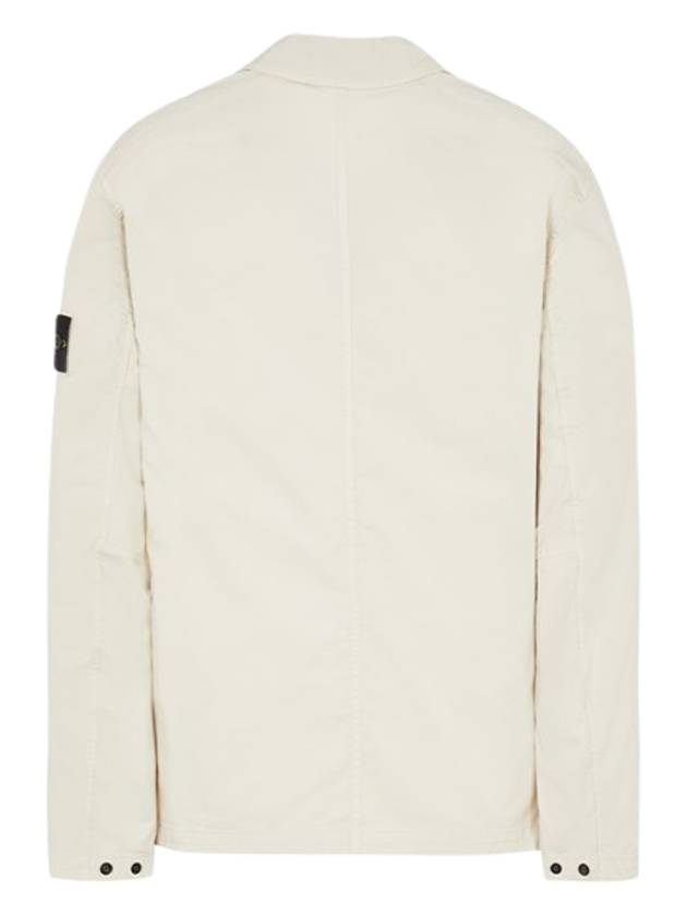 Stretch Cotton Gabardine Overshirt Jacket Stucco - STONE ISLAND - BALAAN 3