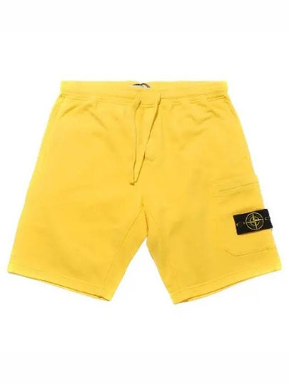 Wappen Patch Pocket Drawstring Shorts Yellow - STONE ISLAND - BALAAN 2