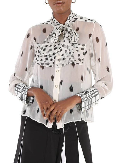 women blouse white black - BURBERRY - BALAAN 2