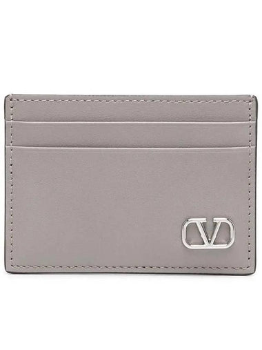 V Logo Card Wallet Grey - VALENTINO - BALAAN 1