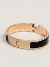 Clic H Bracelet Rose Gold Noir - HERMES - BALAAN 3