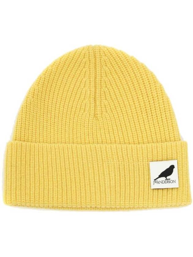 Logo Patch Wool Beanie Bright Yellow - JW ANDERSON - BALAAN 1