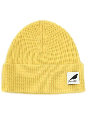 Logo Patch Wool Beanie Bright Yellow - JW ANDERSON - BALAAN 1