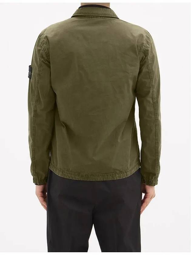 Stone Island Waffen Logo TriButton Pocket Garment Coat Zipup Shirt Jacket Khaki - STONE ISLAND - BALAAN 4