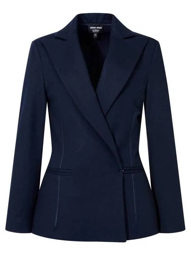 Women s Cashmere Hidden Double Jacket Dark Navy 271931 - GIORGIO ARMANI - BALAAN 1