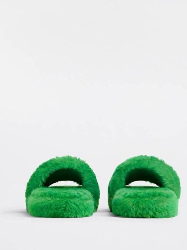 Teddy Shearling Slippers Green - BOTTEGA VENETA - BALAAN 4