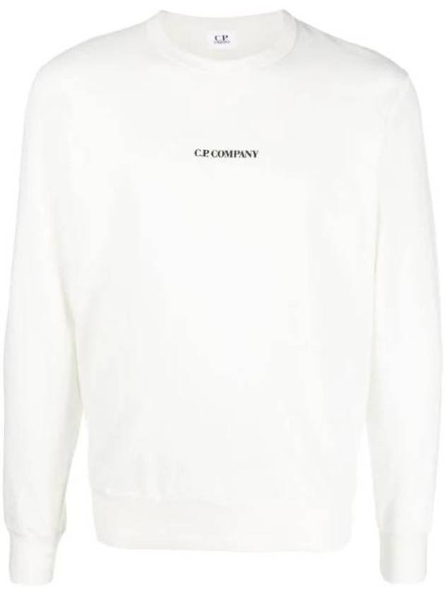 Men's Logo Light Fleece Sweatshirt White - CP COMPANY - BALAAN.