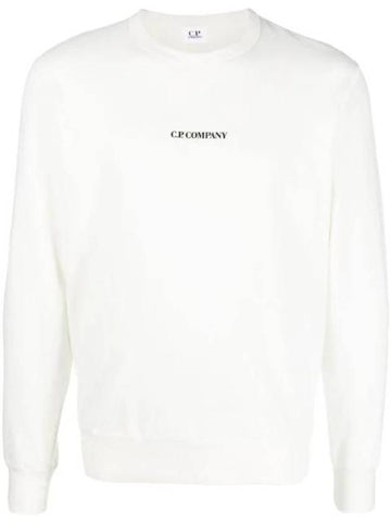 Men's Logo Light Fleece Sweatshirt White - CP COMPANY - BALAAN.