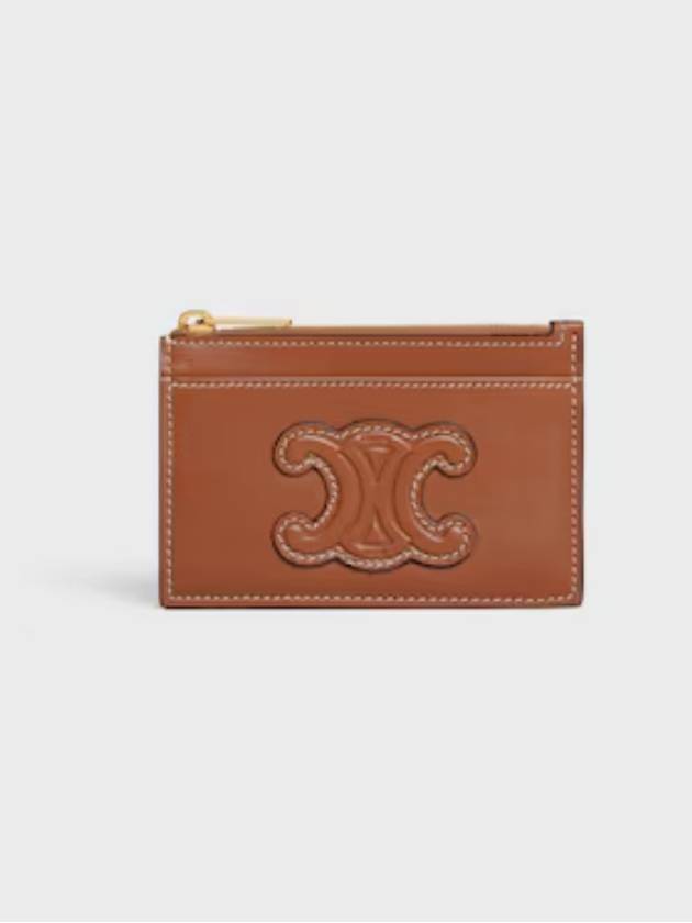 Zipper Smooth Lambskin Card Wallet Tan - CELINE - BALAAN 2