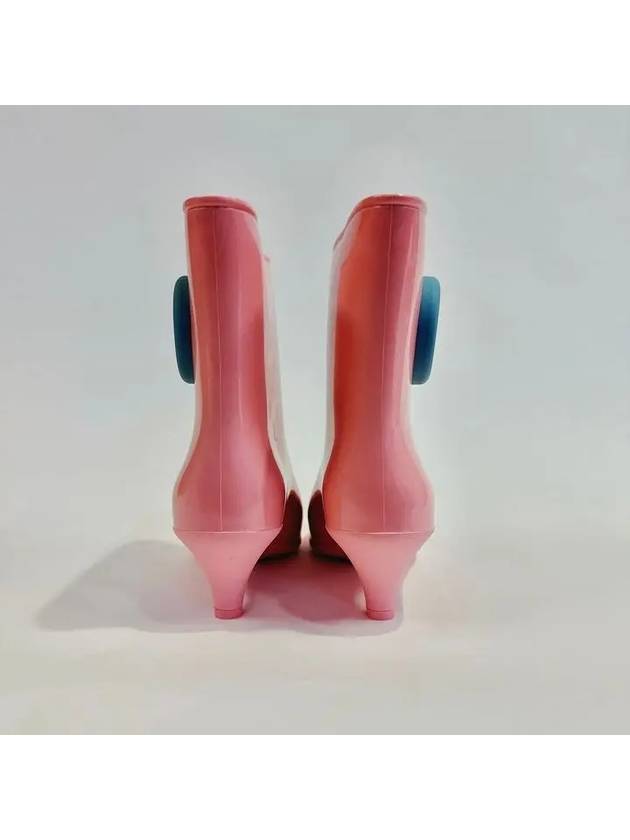 Interlocking G Shiny Rubber Ankle Middle Boots Pink - GUCCI - BALAAN 6