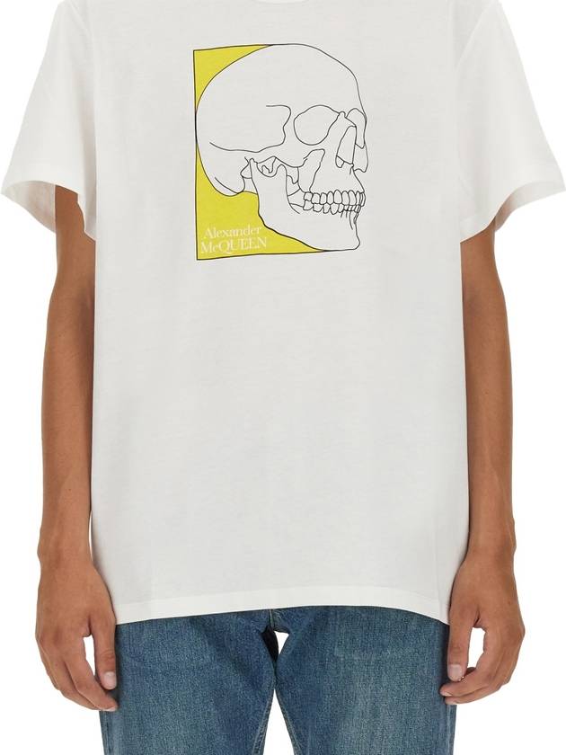 Skull Logo Print Short Sleeve T-Shirt White - ALEXANDER MCQUEEN - BALAAN 4