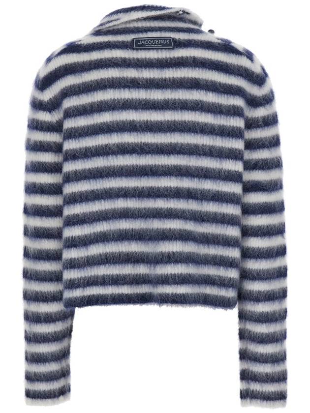 Marina striped mohair knit top navy - JACQUEMUS - BALAAN 3