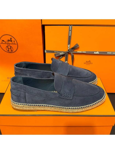 Men's loafers suede goatskin trip espadrille navy - HERMES - BALAAN 2