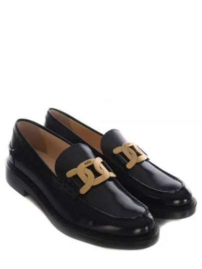 Brushed Leather Chain Loafers Black - TOD'S - BALAAN 2