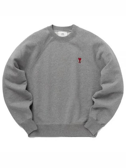 Small Heart Logo Sweatshirt Grey - AMI - BALAAN 2