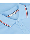 Stripe Trimming Logo Short Sleeve Polo Shirt Blue - MONCLER - BALAAN 6