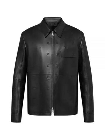 Embroidered leather overshirt 1AFYFP - LOUIS VUITTON - BALAAN 1