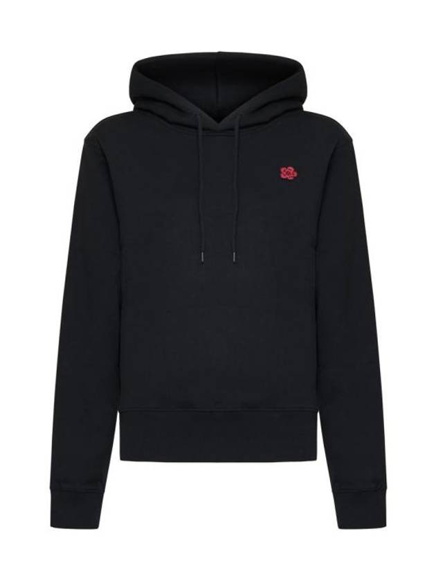 Boke Flower Embroidery Drawstring Hoodie Black - KENZO - BALAAN 2