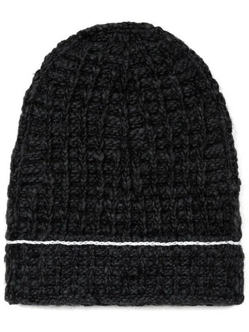 Texture Alpaca Wool Beanie Dark Grey - MAISON MARGIELA - BALAAN 1