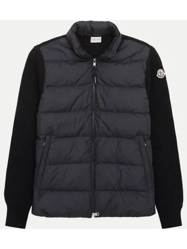 Padded Wool Zip-Up Hoodie Black - MONCLER - BALAAN 2