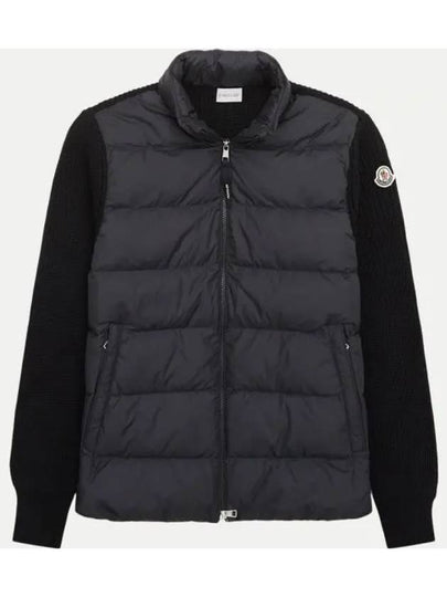 Padded Wool Zip-Up Hoodie Black - MONCLER - BALAAN 2