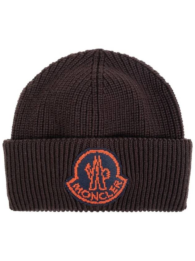 Wool Beanie Brown - MONCLER - BALAAN 2