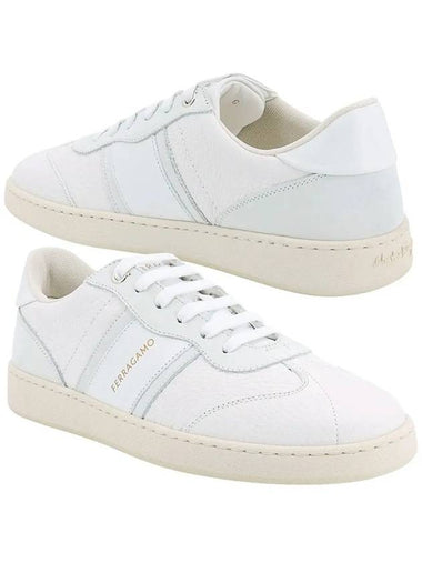 24FW ACHILLE logo leather sneakers white 0766117 - SALVATORE FERRAGAMO - BALAAN 1