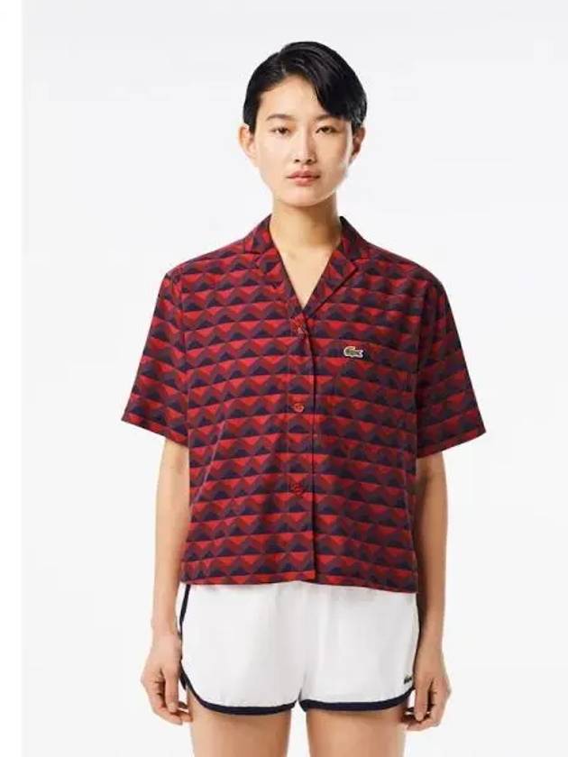 Women s Overfit Summer Pattern Short Sleeve Shirt CF6910 54G IKL Domestic Product GQ2N24040354817 - LACOSTE - BALAAN 1