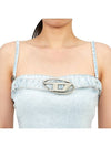 De-Lucy Metal Oval D Logo Denim Sleeveless Light Blue - DIESEL - BALAAN 8