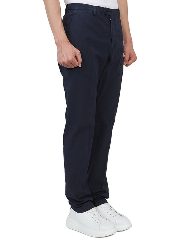 Men's Cotton Blend Straight Pants Navy - DRUMOHR - BALAAN 4