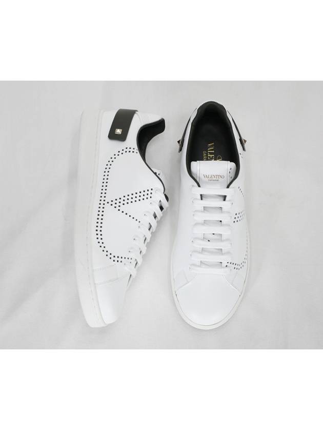 Men's Backnet V Logo Low Top Sneakers White Black - VALENTINO - BALAAN 2