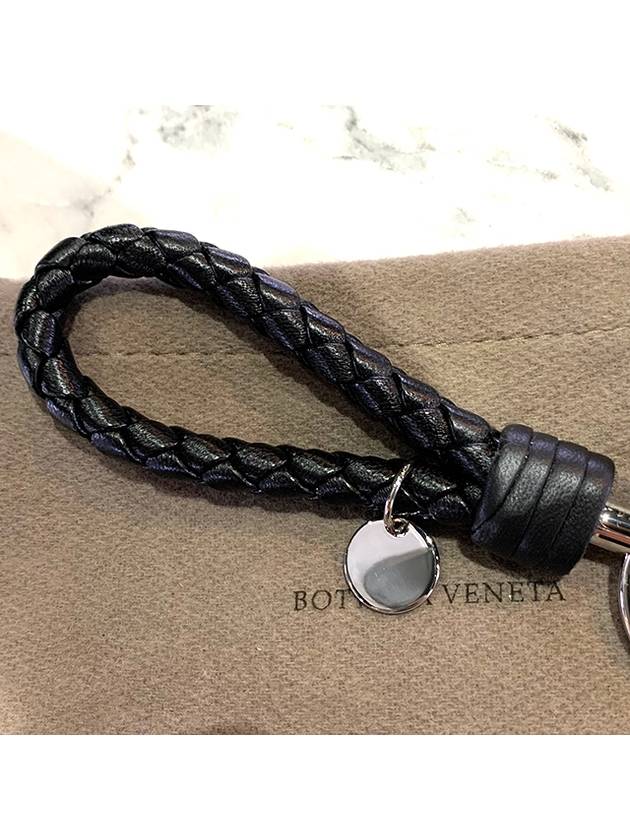 Intrecciato Leather Key Holder Black - BOTTEGA VENETA - BALAAN 8