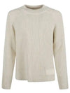 Logo Patch Basic Knit Top Ivory - AMI - BALAAN 2