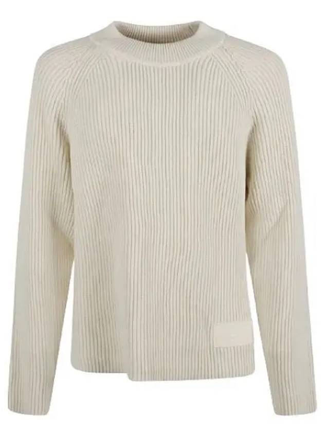 Logo Patch Basic Knit Top Ivory - AMI - BALAAN 2