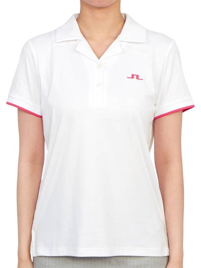 Women's Solange Short Sleeve Polo Shirt White - J.LINDEBERG - BALAAN 2