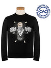 neoprene boxing print sweatshirt black - NEIL BARRETT - BALAAN 3