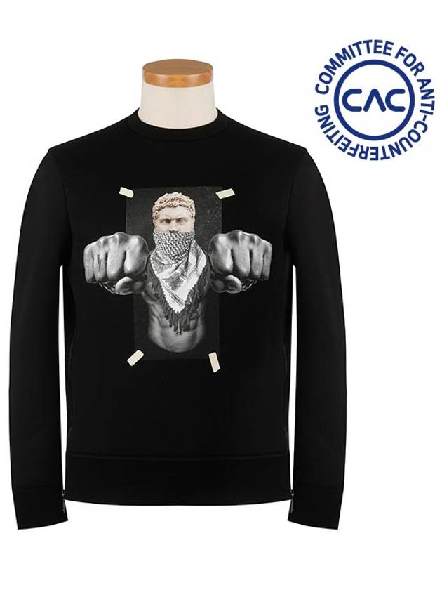 neoprene boxing print sweatshirt black - NEIL BARRETT - BALAAN 3