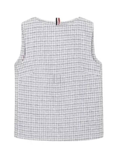 Tweed Bateau Column Top Sleeveless Medium Grey - THOM BROWNE - BALAAN 2