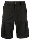 Logo Cotton Slim Cargo Shorts Black - STONE ISLAND - BALAAN 2