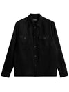 Men's Flat Over Wool Long Sleeve Shirt Black - J.LINDEBERG - BALAAN 2