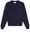 Men's Small Heart Logo Sweatshirt Navy - AMI - BALAAN 2