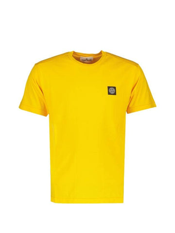 Wappen Logo Patch Short Sleeve T-Shirt Yellow - STONE ISLAND - BALAAN 1